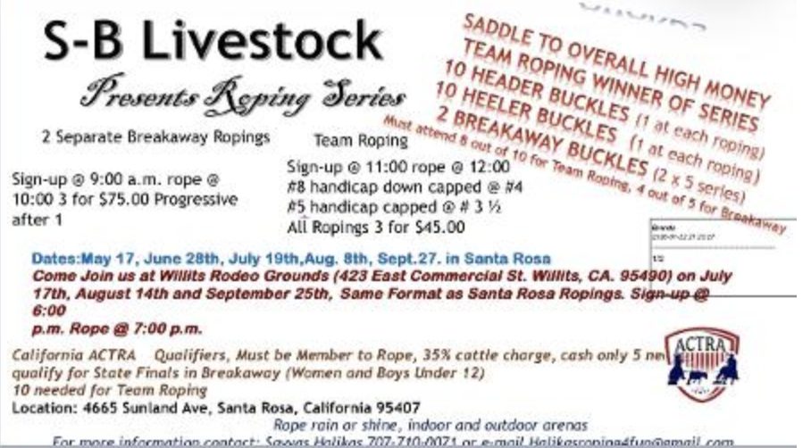 S-B Livestock – Santa Rosa flyer