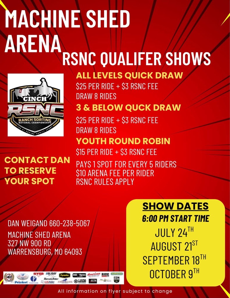 Warrensburg, MO – Machine Shed Arena flyer
