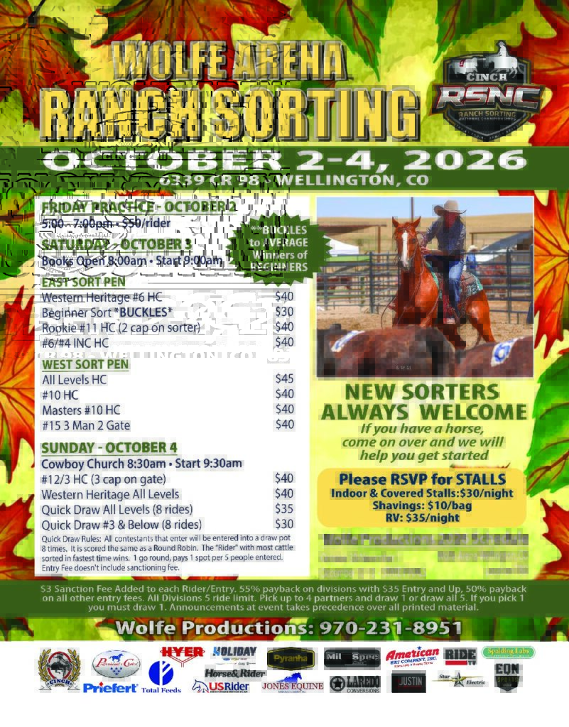 Wellington, CO – Wolfe Productions flyer